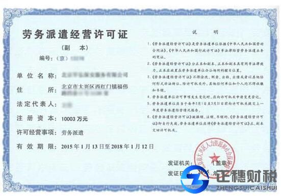 勞務(wù)派遣資質(zhì)經(jīng)營許可證樣板